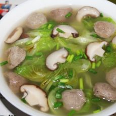 牛筋丸香菇生菜汤