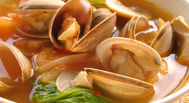 韩式泡菜蛤蜊汤