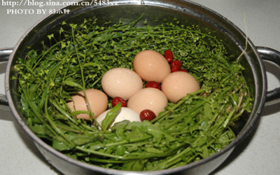 地菜花煮鸡蛋的做法和步骤第4张图