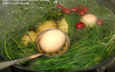 地菜花煮鸡蛋的做法和步骤第5张图