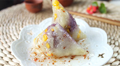 紫薯玉米粗粮粽子
