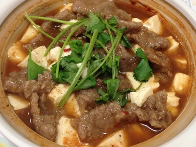 麻婆豆腐牛滑煲