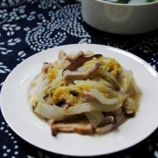黄芽菜香菇炒肉丝