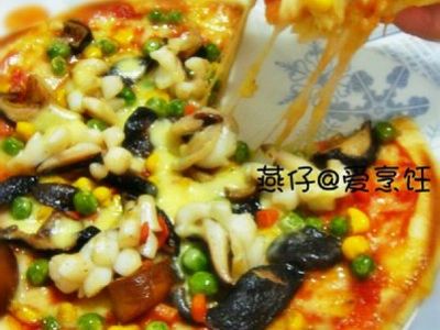 香菇鱿鱼披萨
