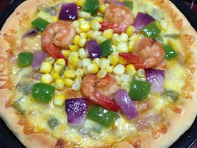 虾球玉米披萨