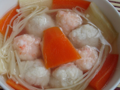 冬笋萝卜海鲜汤