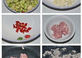 肉末榄菜炒蚕豆的做法和步骤第5张图