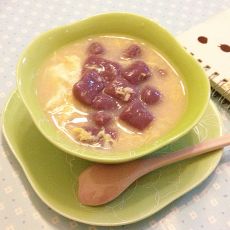 甜酒紫薯汤圆