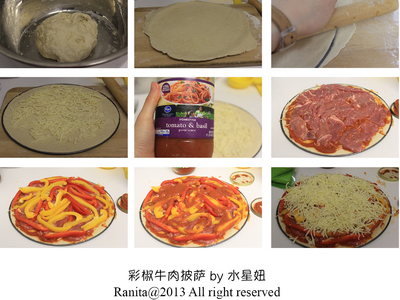 彩椒牛肉披萨的做法和步骤(图0)