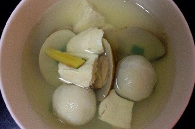 文蛤豆腐鱼丸汤