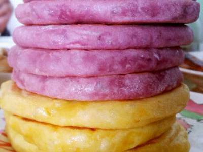 紫薯南瓜发面饼