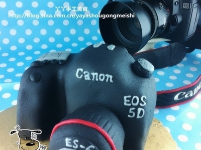 再做佳能5D相机翻糖蛋糕