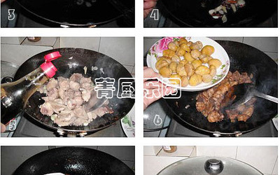 滋补菜板栗烧鸡的做法和步骤(图3)